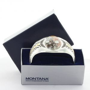 Montana Silversmiths Two Tone Trails and Stars Cuff Bracelet (BC3359YG)